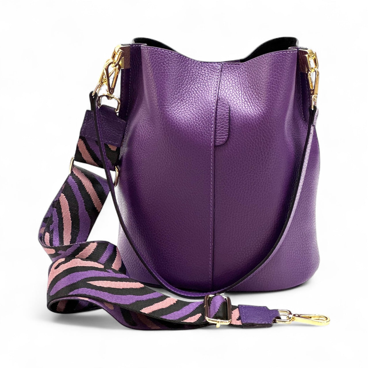 Borsa a Secchiello Medio in Vera Pelle 10 Colori Disponibili