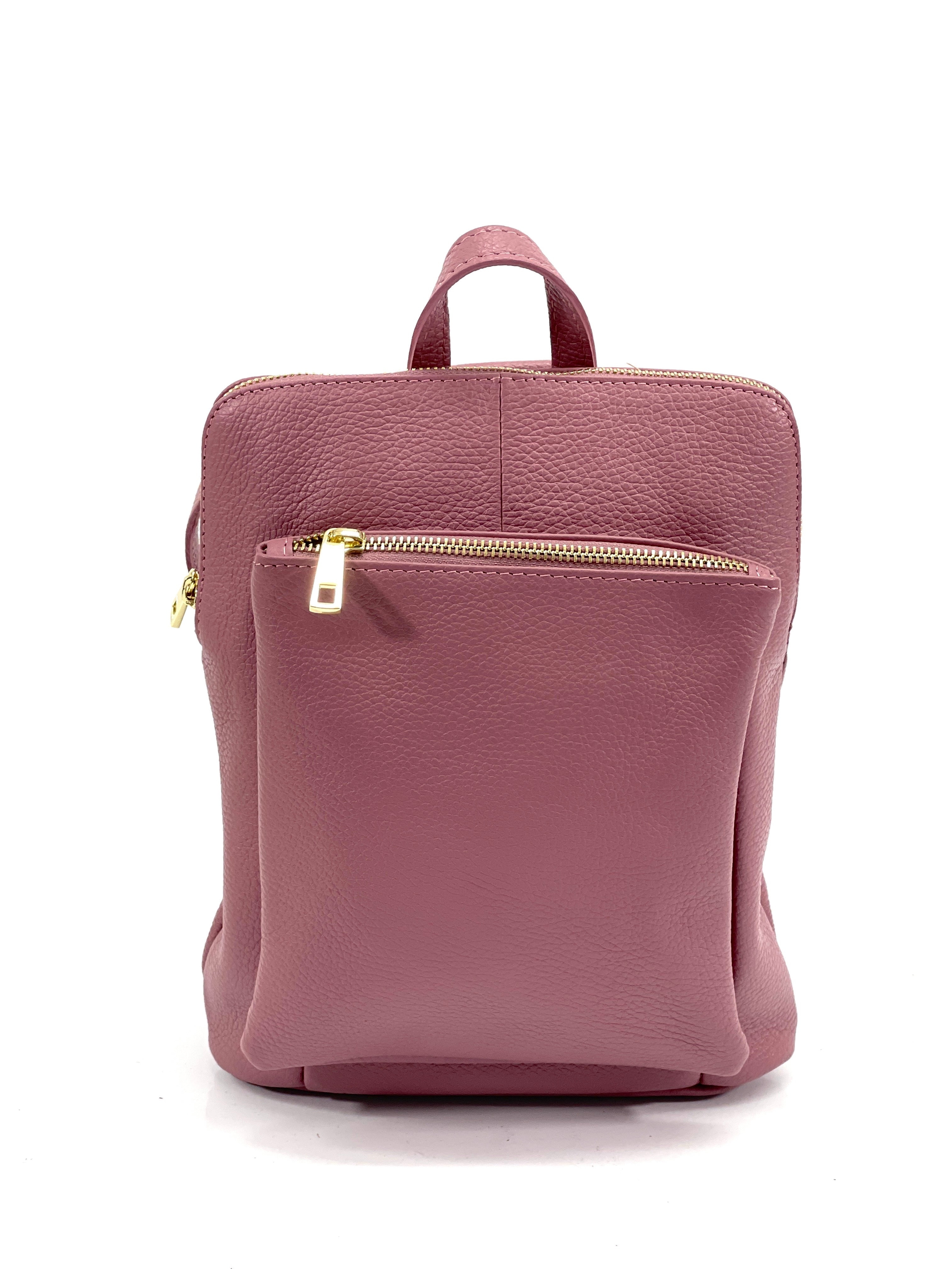 Classic Genuine Leather Woman Backpack - Made in Italy
