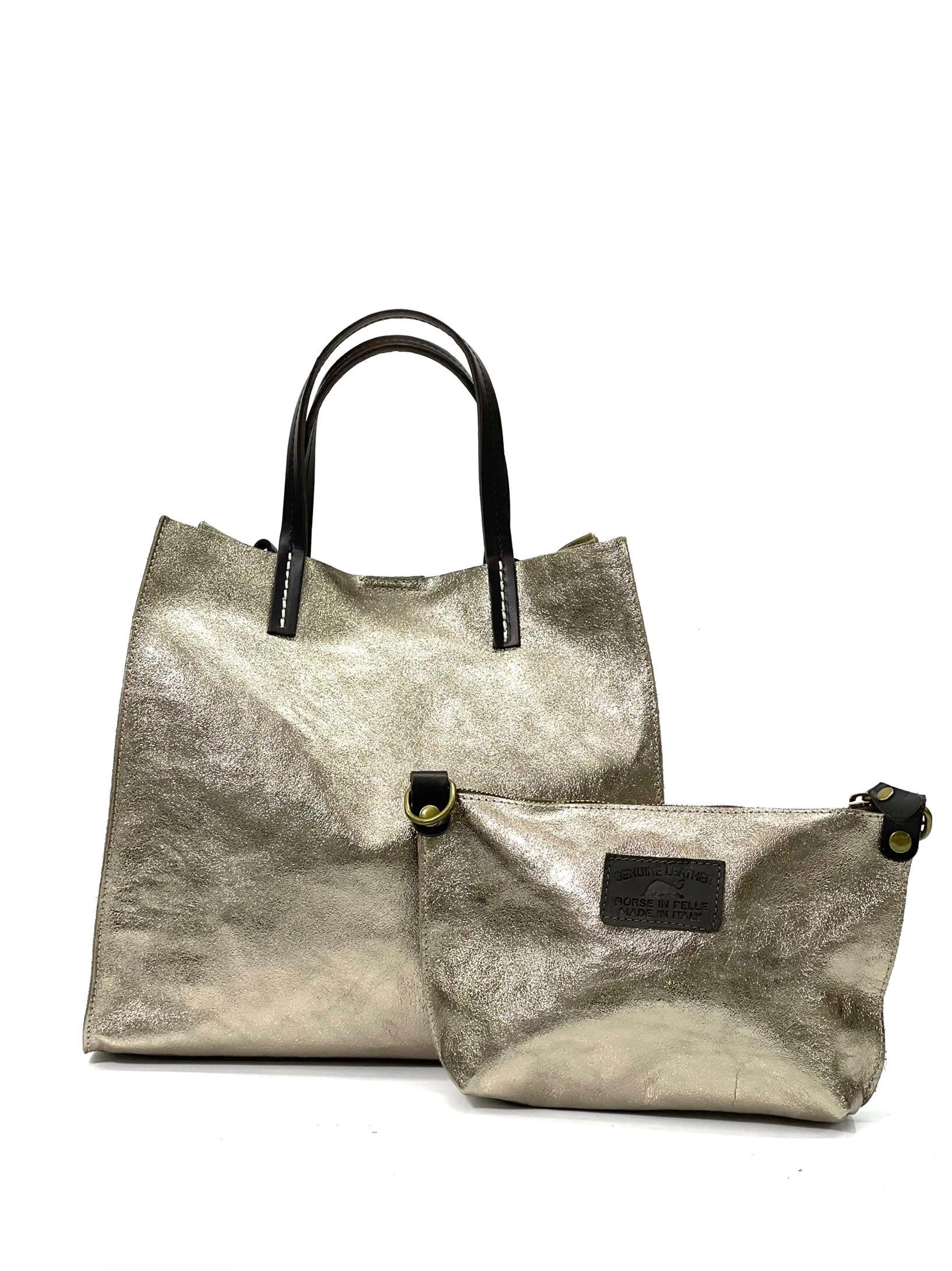Mc2 Saint Barth Shop Bag Midi In Pelle Scamosciata Marrone – Borsa A Mano Con Tracolla | Vittorio Citro - Dal 1920 - Foto 6