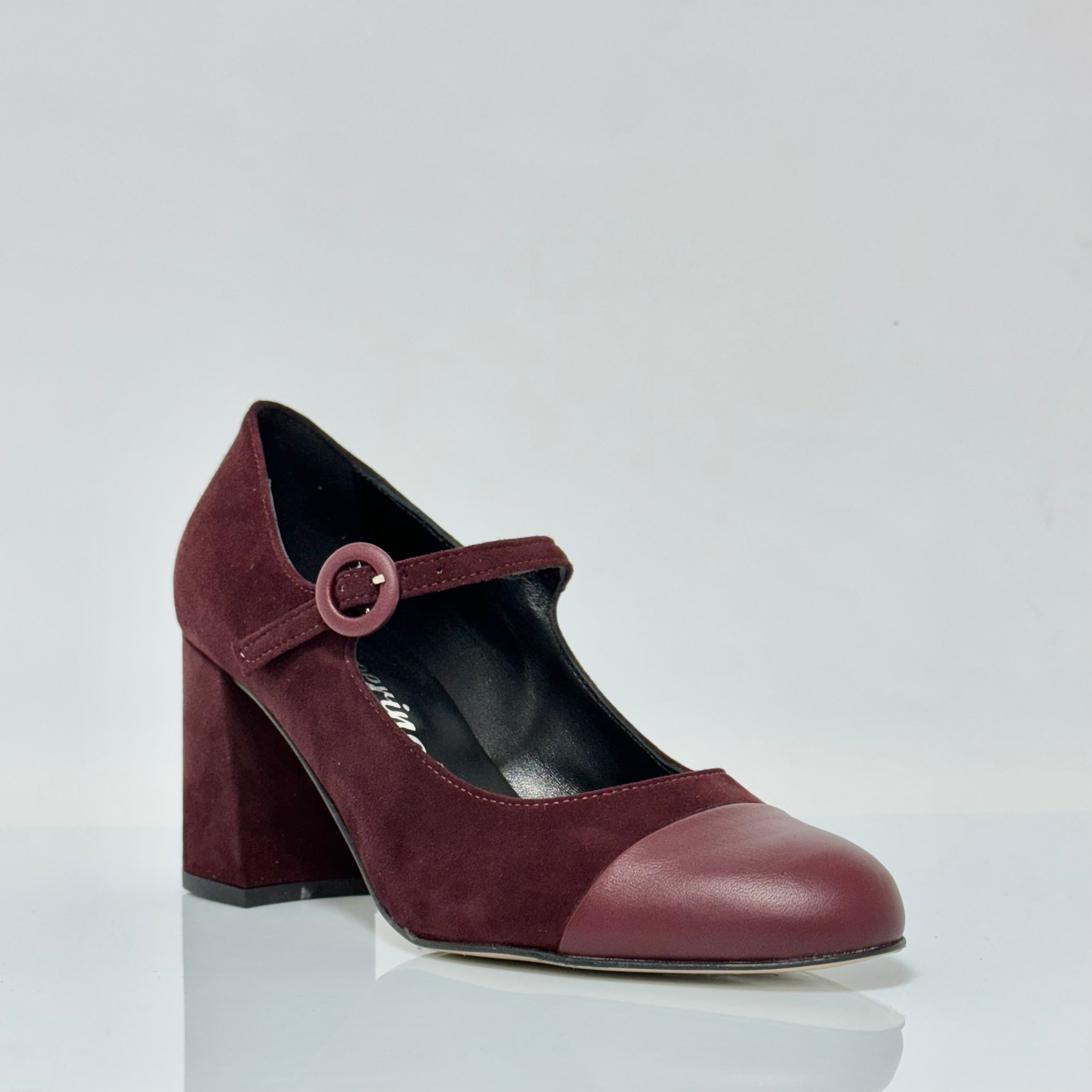 Scarpe bordeaux tacco largo store