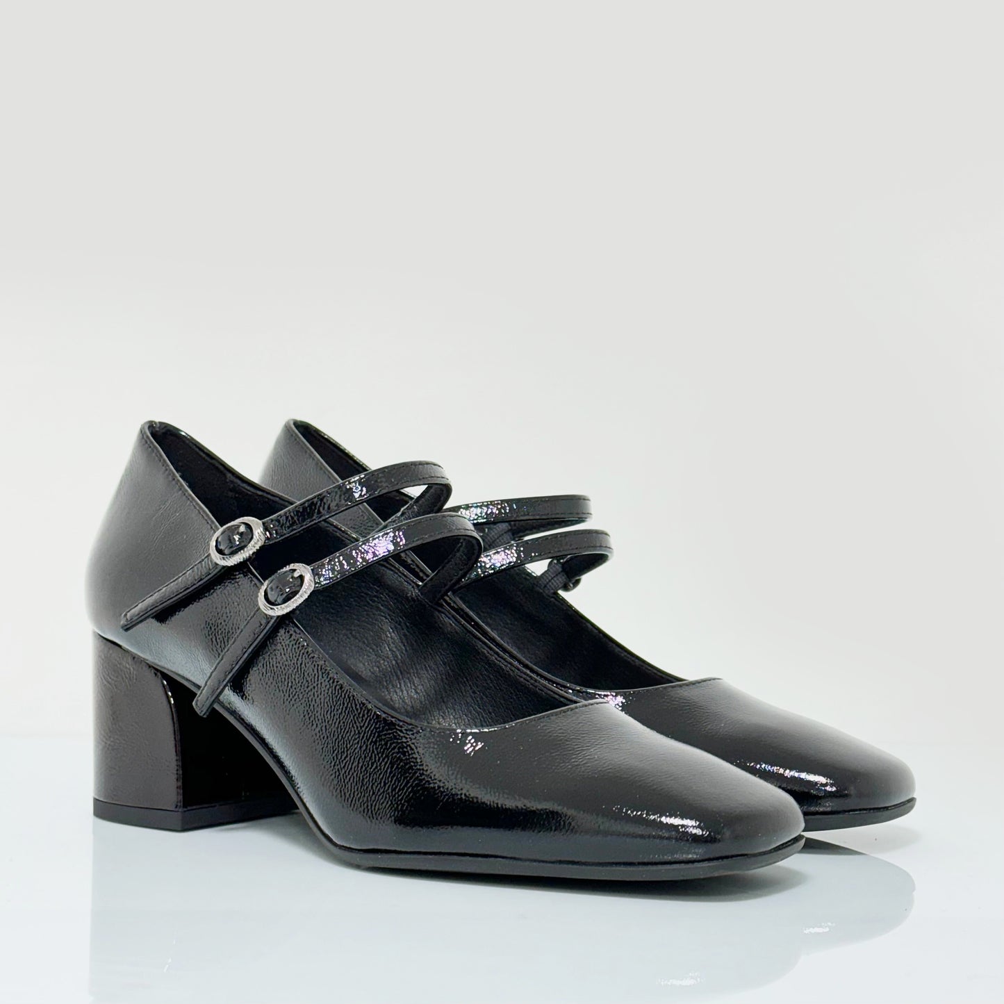 Mary Jane Dafne - Scarpe Donna da Ufficio Modello Mary Jane In Vernice Nero - Autunno Inverno 2024'25 - PEPPERINA SHOES