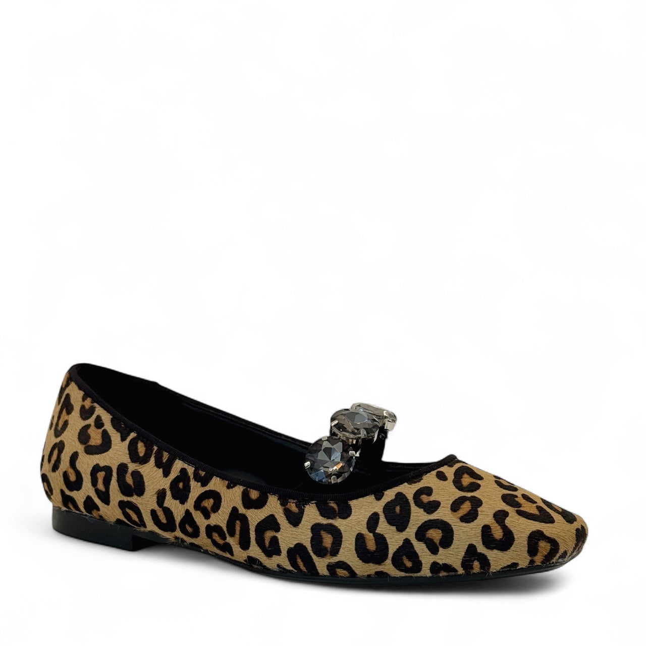 Ballerina donna in pelle animalier leopardata con gioiello AI25