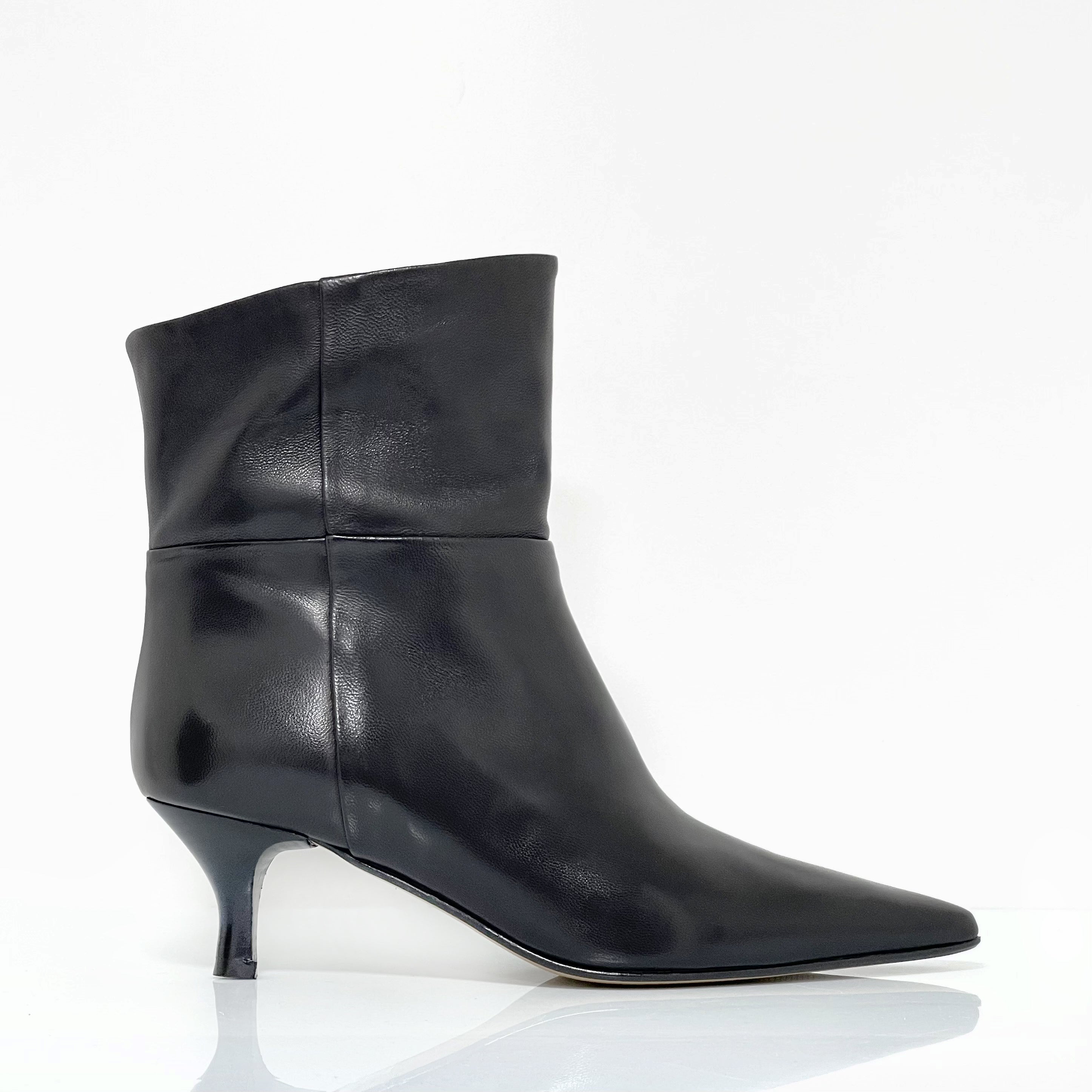 Nappa Calf Ankle Boot with Rocchetto Heel | Made in Italy | Pepperina ...