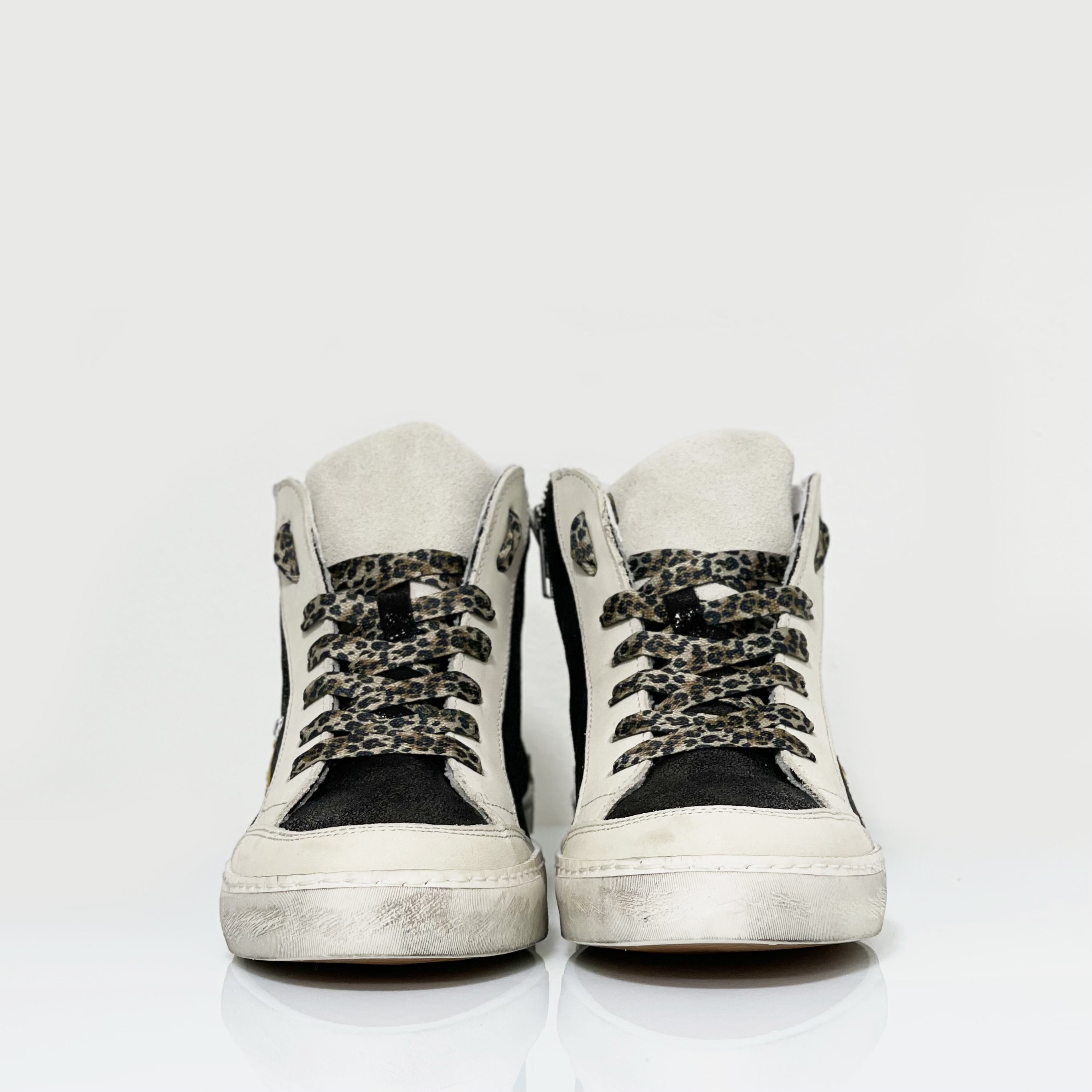 Sneakers Donna Alte In Pelle Nero Autunno Inverno