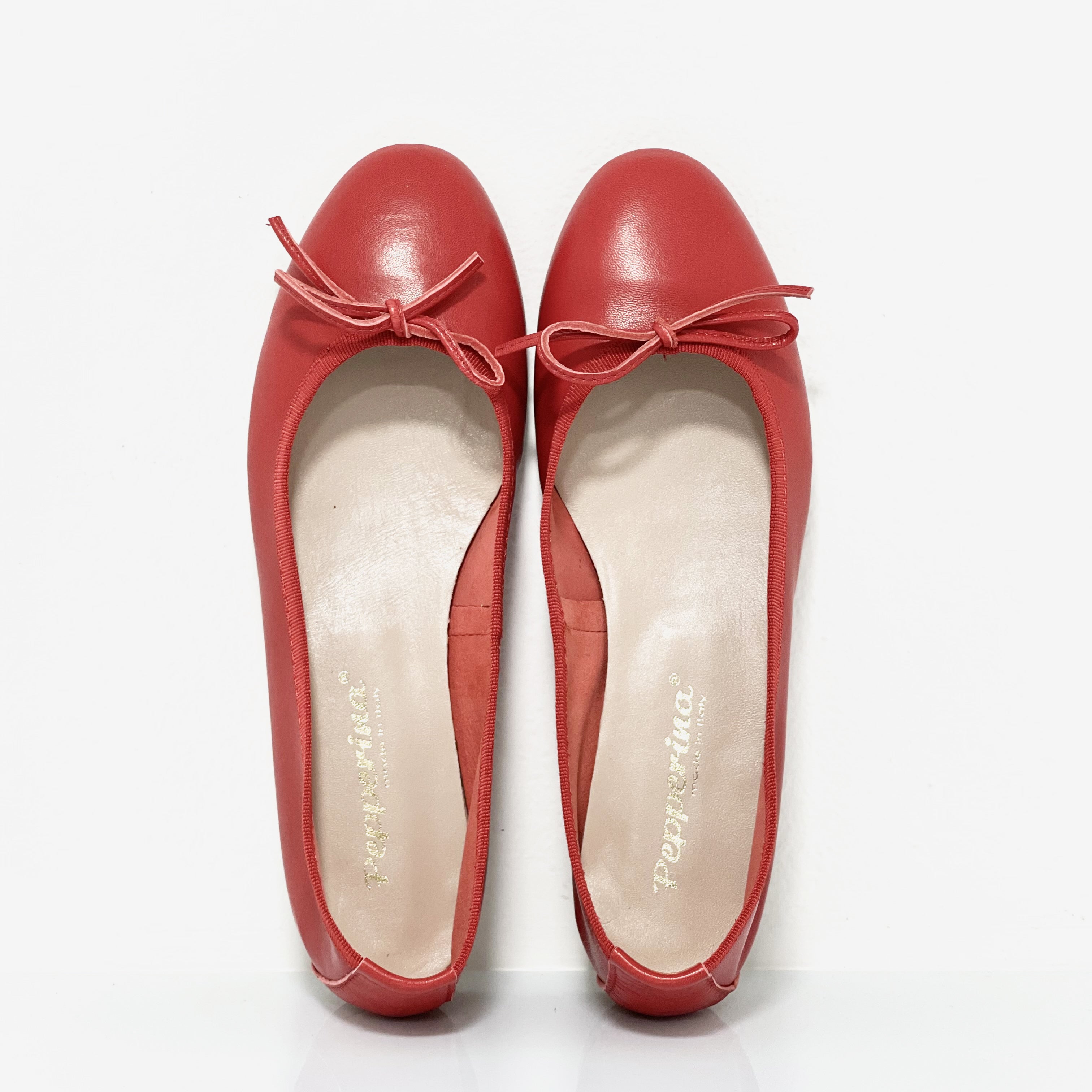 Scarpe Ballerine Artigianali In Pelle Rosso Made in Italy