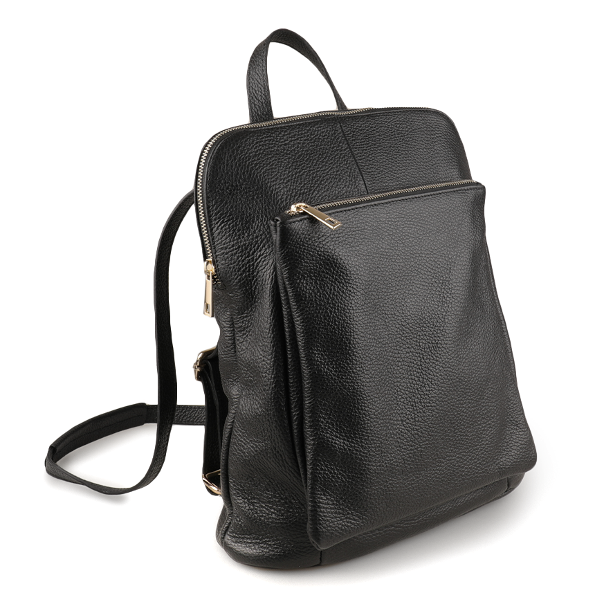 Borsa zaino donna in vera pelle MONTE CRISTALLO, colore TESTA DI MORO, CHIAROSCU Borsa zaino donna in vera pelle MONTE CRISTALLO, colore TESTA DI MORO, CHIAROSCU