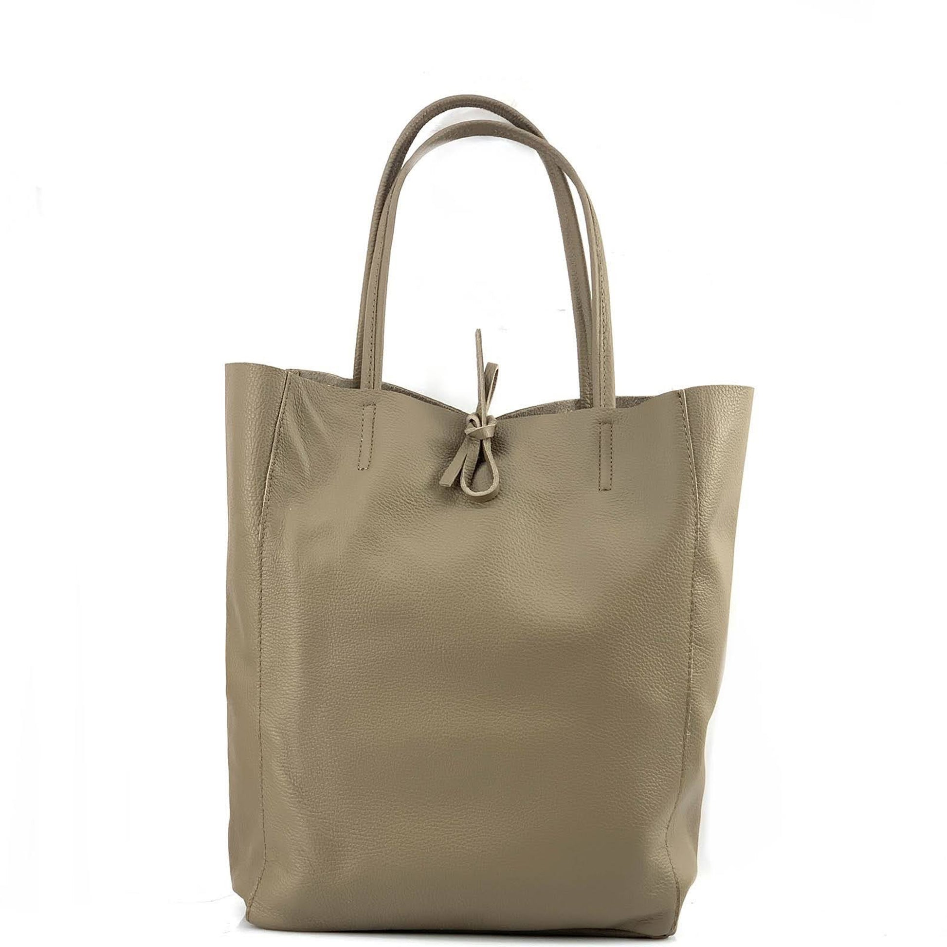 Damen Shopper Handtasche Leder Taupe Damen-Shopper-Tasche Aus
